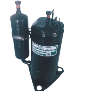 Compressor Rotativo Inverter Original Electrolux para Ar-Condicionado Split de 9.000 BTUs, modelos QE09F e PI09F. Compressor que utiliza gás refrigerante R410A, componente essencial para a unidade condensadora, garantindo a refrigeração eficiente do sistema Inverter. Peça de reposição genuína.