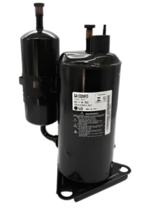 Compressor Rotativo Inverter Original Rechi (Código A16476201) para Condensadora de Ar-Condicionado Split Electrolux 12.000 BTUs, modelos XE12F e QE12F. Componente essencial que opera com gás refrigerante R410A, responsável pela refrigeração e eficiência energética do sistema Inverter. Peça de reposição genuína.