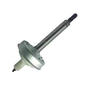 Caixa de Transmissão Completa Original Brastemp para Lavadora de Roupas de 15kg. Mecanismo interno em metal com eixo, responsável por acionar a agitação do cesto e a centrifugação da máquina. Peça de reposição genuína para modelos de grande capacidade.