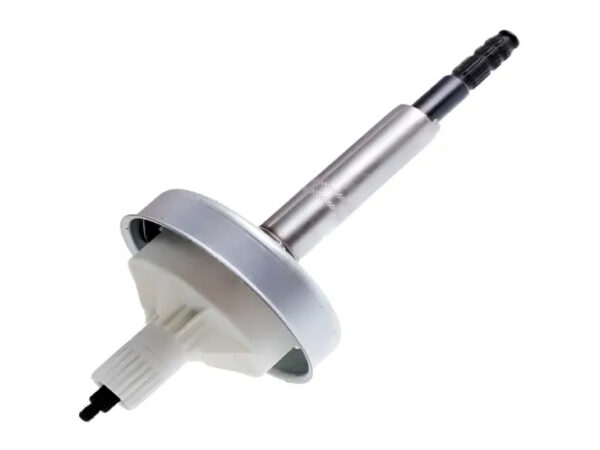 Caixa de Transmissão Completa Original Consul (Modelo Longo), para máquina de lavar. Componente mecânico em metal e plástico com eixo de agitação e cesto, essencial para o funcionamento dos ciclos de lavagem e centrifugação. Peça de reposição genuína.