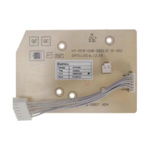 Placa Interface Original Electrolux para Lavadora de Roupas LAC16 (16kg). Placa eletrônica do painel de controle responsável por receber os comandos dos botões e LEDs, gerenciando os ciclos de lavagem. Peça de reposição genuína para o modelo LAC16.