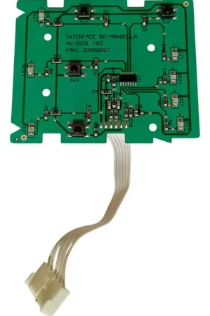 Placa Interface Original Electrolux para Lavadora de Roupas LTE08. Placa de circuito eletrônico do painel frontal da máquina, responsável por receber comandos do usuário (botões e LED) e controlar as funções de lavagem. Peça de reposição genuína para o modelo LTE08.